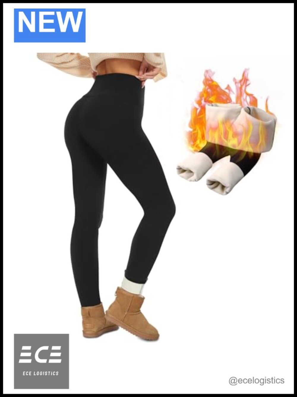 Fleece Lined Leggings Women Thermal High Waist Tummy Control Winter Warm Pants